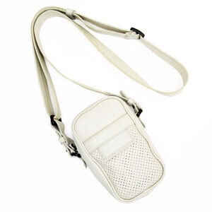 Bottega Veneta crossbody shoulder bag pouch leather canvas Ivory White